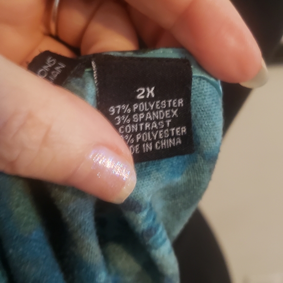 Women's Blue Patterned Top - Picture 2 of 5